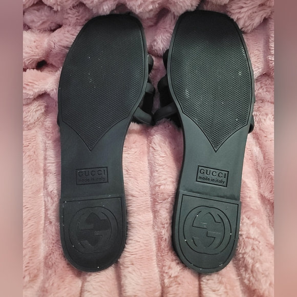 Gucci Women’s Interlocking G Slide Sandals | Black | US Size 8.5/9 - Picture 5 of 7
